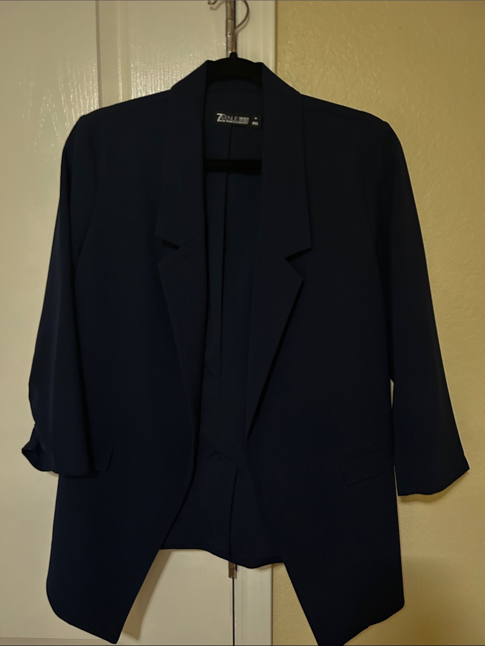 Relaxed Navy Open-Front Blazer